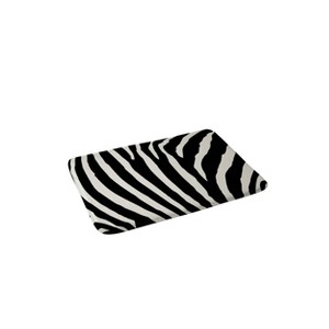 Natalie Baca Zebra Striped Memory Foam Bath Rug Black/White - Deny Designs: Microfiber, Machine Washable, Non-Slip Backing - 1 of 3