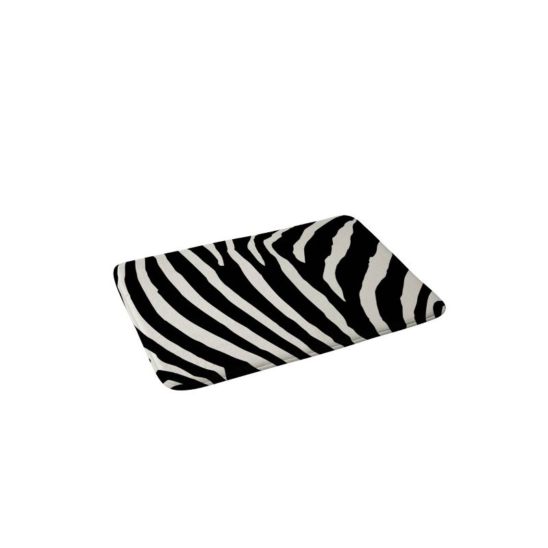 Natalie Baca Zebra Striped Memory Foam Bath Mat Black/White - Deny Designs, 1 of 5