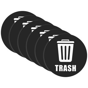 Unique Bargains Recycle Self-Adhesive Waterproof Indoor and Outdoor Trash Bin Sticker 12 Pack 5 Inch - 1 of 4