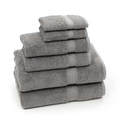 6pc Sinemis Turkish Bath Towel Set Dark Gray - Linum Home Textiles