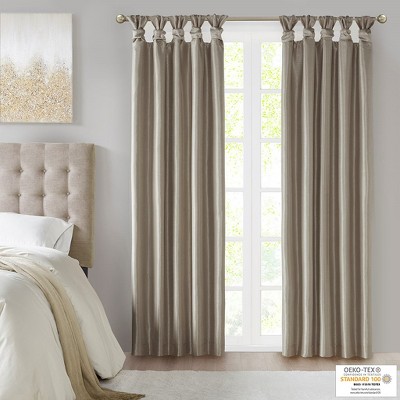 MAYEERTY 50x95" Blackout Twist Tab Total Blackout Window Curtain Panel Pewter