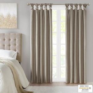 MAYEERTY 50x95" Blackout Twist Tab Total Blackout Window Curtain Panel Pewter - 1 of 4