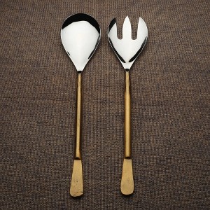 Inox Artisans Celia Salad Serving 2 Pc. Set - 1 of 3