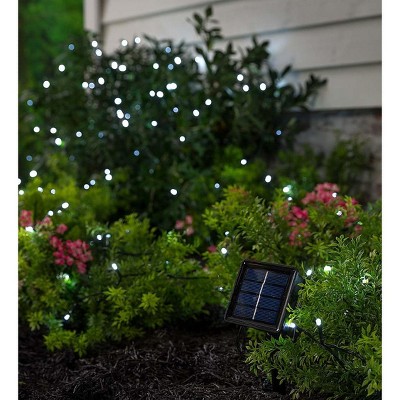 White 68 Foot 200 LED Outdoor Fairy Patio Lights Sunnydaze Solar String Lights