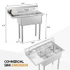 winado 2 Compartment Stainless Steel Sink With Left Side Drainboard - 2 of 4