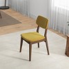 Set of 2 Dark-Yellow Velvet Dining Chairs – Solid Wood Legs, Padded Seat & Back, Armless Side Chairs for Kitchen, Dining or Living Room - 3 of 4