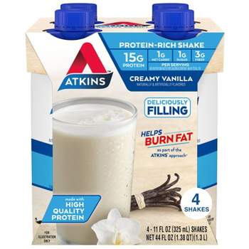 Atkins Creamy Vanilla Protein Shake - 4pk/44 fl oz