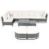 VisioGear 7 Pieces Patio Chaise Lounges, Patio Furniture Sets with Coffee Table and Pillows for Garden and Deck, Gray, 124.7"*76.2"*27" - 4 of 4