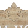 Olivia & May Wood Sign Farmhouse Wall Decor with Carved Acanthus Brown: Vertical Wooden Sculpture, Spot Clean - 4 of 4