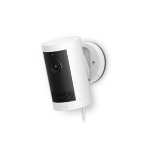 Ring Outdoor Cam Plus Plug-In 2K Video with Low-Light Vision and Flexible Mounting - White - 1 of 4