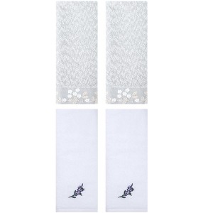 REGALWOVEN 4 Pcs 100% Cotton Floral Embroidered Soft Absorbent Decorative Hand Towel - 1 of 4