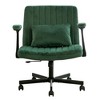 Ridstar Linen Ergonomic Cross-Arm Office Chair with Casters for Home Office & Study-Green - 3 of 4