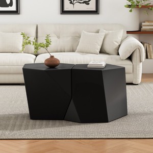 Modern MGO Versatile Coffee Table Set,2 Combinable Geometric Coffee Tables,No Assembly Required For Living Room Or Bedroom-Coolbibila - 1 of 4