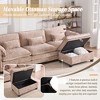 112" Chenille L-Shaped Modular Sectional Sofa with Movable Storage Ottoman, Built-in USB & Type-C Ports, Phone Holder, Double Side Pockets - 3 of 4