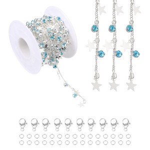 Unique Bargains Copper Jewelry Making Lobster Clap Star Rhinestone Chain 16.4ft 1 Roll - 1 of 4