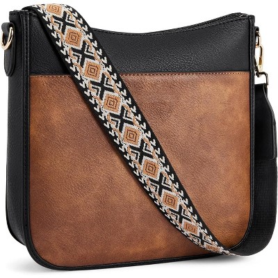 Crossbody Bags for Women Trendy Vegan Leather Hobo Purses Shoulder Handbags With Wide Shoulder Strap