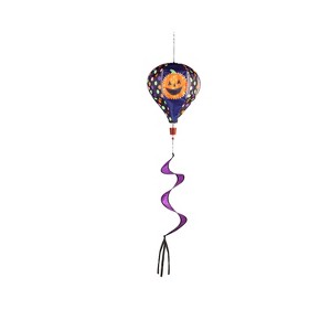 Patterned Jack-o-Lantern Burlap Balloon Spinner - 1 of 3