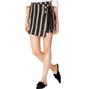 J.O.A. Womens Striped Wrap-Front Mini Skirt - 1 of 1