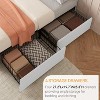 Whizmax Bed Frame with 4 Storage Drawers and Headboard, Faux Leather Upholstered Platform Bed Frame with Wooden Slats Support,  No Box Spring Needed - 3 of 4