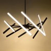 PAKOKULA Modern 8-Light Black Linear Dimmable Sputnik Integrated LED Pendant Light for Living room - 2 of 4