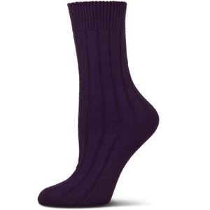 Memoi Women's Neutral Ribbed Knit Essential Boot Socks - 1 of 4