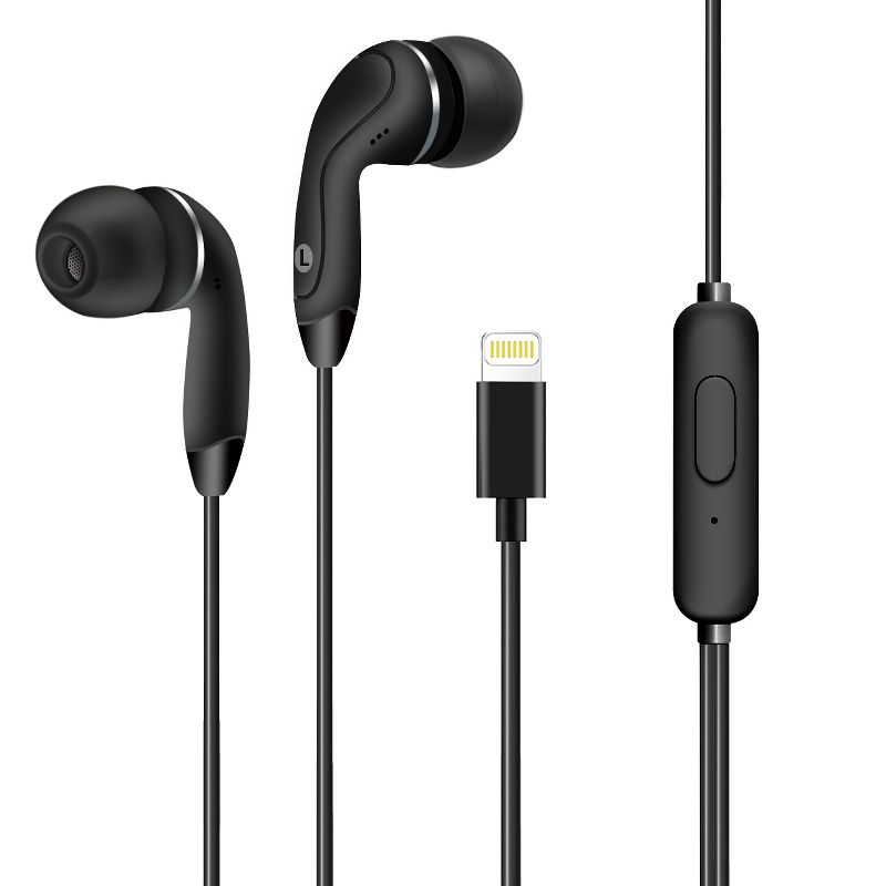 REIKO IN-EAR HEADPHONES WITH MIC FOR IOS IN BLACK, 2 of 5