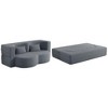 Akoasm 78 in. W Modern Convertible Teddy Fabric Foam-Filled Sofa with 2 Pillows For Bedroom & Living Room-Grey - 3 of 4