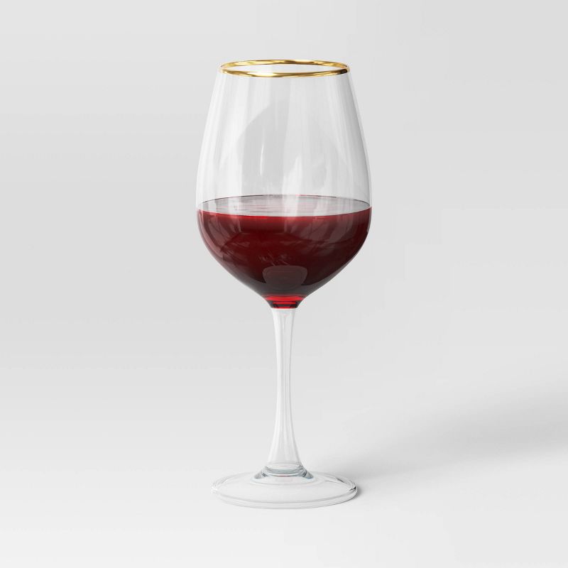 4pc Stemmed Wine Glass Set Gold - Threshold&#8482;, 4 of 5