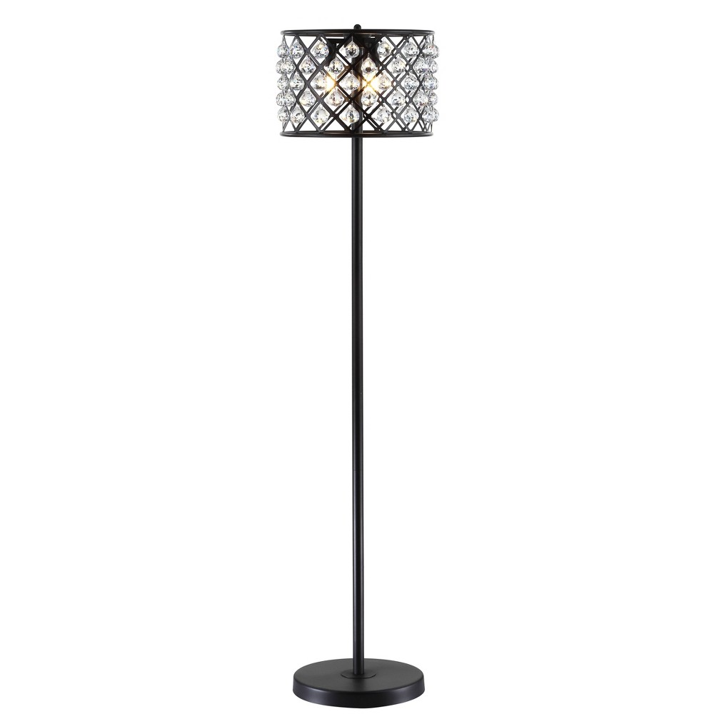 Photos - Floodlight / Street Light 60" Crystal/Metal Elizabeth Floor Lamp  Bronze (Includes LED Light Bulb)