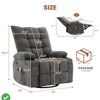 Manual Swivel Recliner Chair with Massage & Heat for Elderly Adults - 360° Rotating PU Leather Rocking Chair - 2 of 4