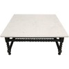 HomeRoots 48" White And Black Genuine Marble And Solid Wood Square Coffee Table - 4 of 4