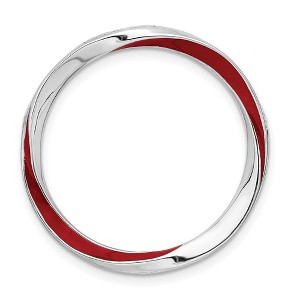 Black Bow Jewelry Sterling Silver Red Enameled Stackable Expressions Large Slide, 29mm - 1 of 4