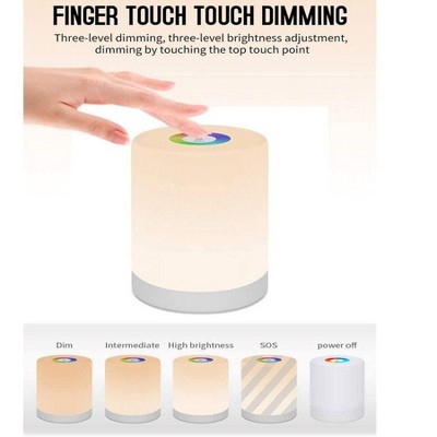 MPM Touch Dimmable Table Lamp - Bedside Table Lamp, LED Night Light W/ Color Changing Portable, 3 Level Brightness