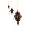 Storied Home Honeycomb Finial Paper Ornament, Brown, Set of 3 - 3 of 4