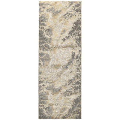 Aura Modern Abstract Ivory/Silver/Gold Area Rug