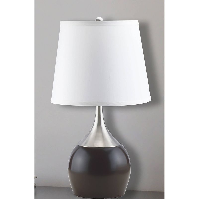 24.5&#34; Modern Metal Table Lamp with Touch Sensor Brown/White - Ore International, 4 of 5