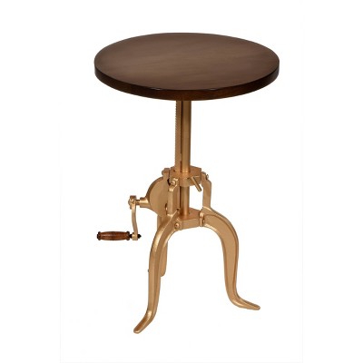 Carolina Living Emma Adjustable Crank Accent Table Gold