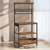 Bakers Rack with Charging Station, 31.5 Inches Coffee Bar Stand with Adjustable Storage Shelf, Grid Panel, Kitchen - 2 of 3