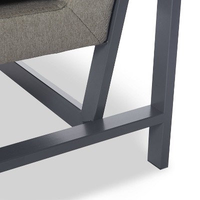 Russell Bronze Metal Frame Accent Chair in Grey