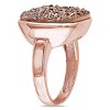 EVERLY JEWELRY | Rose Plated Sterling Silver w/ 3-1/2 CT TGW 15.5mm Cushion Coffee Color Druzy Gemstone Fashion Ring - 2 of 4