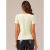 Allegra K Women's Baisc V Neck Velvet Short Sleeve T-Shirt - 3 of 4