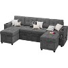 Couches for Living Room, Sofa Bed for Living Room with Hidden Storage Armrests, U-Shaped Sleeper Sofa with Cup Holders and USB Charging Ports - 2 of 4