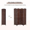 NicBex 6' Tall 4-panel Room Divider for Home, Wicker Weave Divider for Room Separation, for Home & Office, Brown - 2 of 4