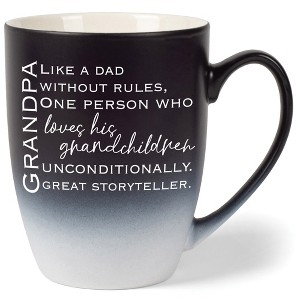 Gr pa: Like A Dad Without Rules, Who Loves His Grandchildren Two Toned Matte Black White 12 ounce Ceramic Stoneware Coffee Cup Mug - 1 of 4