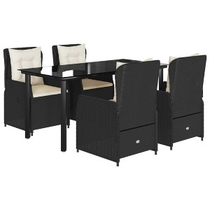 vidaXL Garden Dining Set Black, Cream White - 1 of 4