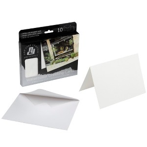 New York Central Folded Watercolor Cards with Envelopes - 5" x 7" - 140lb Cold Pressed, Bright White 100% Cotton - Archival Acid-Free Watercolor Paper - 1 of 4