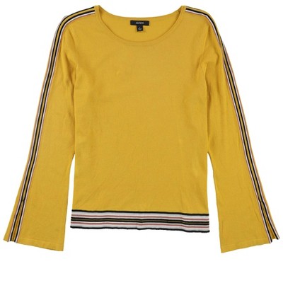 Alfani Womens Striped Bell Sleeve Pullover Sweater