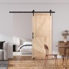 VEVOR Barn Door and Hardware Kit,36"x84" Wood Sliding Barn Door,Smoothly and Quietly,Barn Door Kit with 8-in-1 Floor Guide and Door Handle,Black&Wood - 2 of 4