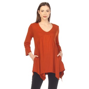 Women's Empire Cut V-Neck Tunic Top - 1 of 4