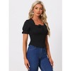 Allegra K Women's Summer Square Neck Short Sleeve Ruffle Shirred Casual Smocked Blouse - 2 of 4